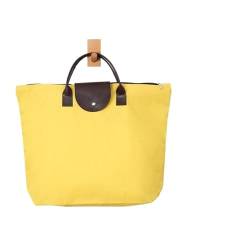 Weekender Bag wasserdichte Strandtasche Damen Nylon Handtasche Frauen Tragetaschen Große Kapazität Handtasche Oxford Casual Reise Umhängetaschen Duffel-Reisetasche (Color : Yellow) von MZPOZB