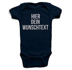 Baby Body mit Wunschtext - Selber gestalten mit dem Amazon Designertool - Tshirt Druck - Shirt Designer Babybody Strampler navy 0-3 Monate von Ma2ca
