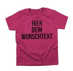 Kinder Jungen und Mädchen T-Shirt mit Wunschtext - Selber gestalten mit dem Amazon T Shirt Designer - Tshirt Druck - Shirt Designer Rundhals Kinder T-Shirt-Fuchsia-m von Ma2ca