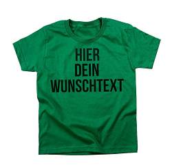 Kinder Jungen und Mädchen T-Shirt mit Wunschtext - Selber gestalten mit dem Amazon T Shirt Designer - Tshirt Druck - Shirt Designer Rundhals Kinder T-Shirt-Kelly-xs von Ma2ca