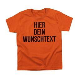 Kinder Jungen und Mädchen T-Shirt mit Wunschtext - Selber gestalten mit dem Amazon T Shirt Designer - Tshirt Druck - Shirt Designer Rundhals Kinder T-Shirt-orange-XL von Ma2ca