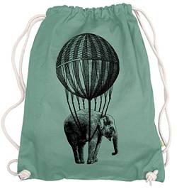 Ma2ca® - Big Ballon Elephant Gymsac Turnbeutel - Stoffbeutel Tasche Hipster Sportbeutel Rucksack Bedruckt Elefant von Ma2ca