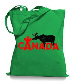 Ma2ca® Canada Moose Elch Stoffbeutel Einkaufstasche Tasche Tragetasche/Bag WM101-kelly von Ma2ca