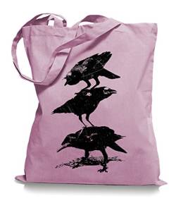 Ma2ca® Crows Krähen - Jutebeutel Stoffbeutel Tragetasche/Bag WM101-classic_pink von Ma2ca