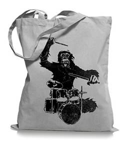 Ma2ca® Gorilla Drummer - Jutebeutel Stoffbeutel Tragetasche/Bag WM101-light_grey von Ma2ca