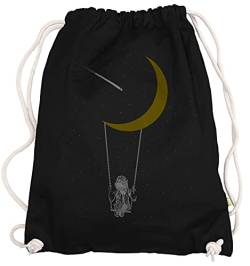 Ma2ca® - Moon Swing Mond Schaukel Gymsac Turnbeutel - Stoffbeutel Tasche Hipster Sportbeutel Rucksack Bedruckt von Ma2ca