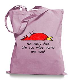 Ma2ca® The Early Bird Died - Jutebeutel Stoffbeutel Tragetasche/Bag WM101-classic_pink von Ma2ca