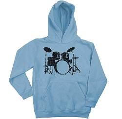 Ma2ca Drums Drummer Schlagzeuger Kinder Kapuzenpullover Hoodie-SkyBlue-l von Ma2ca