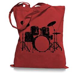 Ma2ca Drums Drummer Schlagzeuger Tragetasche/Bag/Jutebeutel WM1-classic_red von Ma2ca