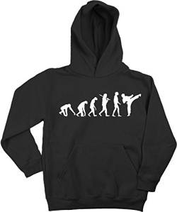 Ma2ca - Evolution Karate Kinder Kapuzensweatshirt Premium Kids Hoodie-Black-XL von Ma2ca
