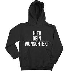 Ma2ca Kinder Kapuzenpullover mit Wunschtext/Selber gestalten mit dem Amazon T-Shirt Designer/Hoodie Druck/Shirt Designer Kinder Kapuzenpullover Hoodie-Black-XXL von Ma2ca