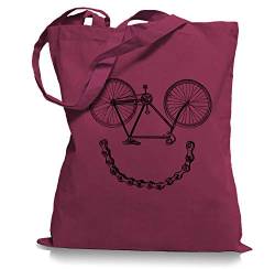 Ma2ca Lustiges Fahrrad Biker Biking Tragetasche/Bag/Jutebeutel WM1-cranberry von Ma2ca