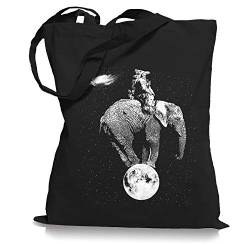 Ma2ca Space Elephant Stoffbeutel Tragetasche/Bag/Jutebeutel WM1-black von Ma2ca