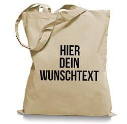 Ma2ca Stoffbeutel Jutebeutel mit Wunschtext/Selber gestalten mit dem Amazon T-Shirt Designer/Beutel Druck/Designertool Tragetasche/Bag/Jutebeutel WM1-sand von Ma2ca