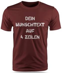 T-Shirt mit Wunschtext - Selber gestalten mit dem Amazon T Shirt Designer - Tshirt Druck - Shirt Designer Herren Männer T-Shirt-Burgundy-XL von Ma2ca
