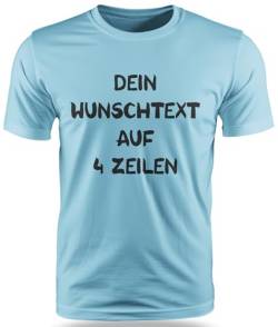 T-Shirt mit Wunschtext - Selber gestalten mit dem Amazon T Shirt Designer - Tshirt Druck - Shirt Designer Herren Männer T-Shirt-SkyBlue-l von Ma2ca