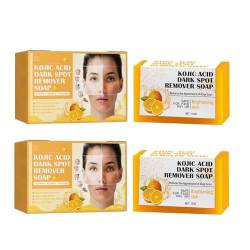 MaNMaNing 2-teilige Bio-Kurkuma-Seife gegen dunkle Flecken. Kurkuma-Seife zur Hautaufhellung und -klärung. Formel mit natürlicher Kurkuma-Seife (Orange, One Size) von MaNMaNing