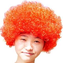 MaNMaNing Afro-Perücke, Karnevalskostüm, Partykleid, lustige verrückte Clown-Perücke, Farbfächer Cosplay Partys Kostüm (Red, One Size) von MaNMaNing