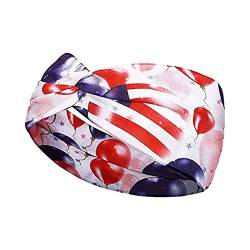 MaNMaNing Damen-Stirnband mit patriotischer Flagge, Streifen und Sternen, horizontaler Kunstdruck auf der Rückseite, elastisch, bequem, Haarschmuck, geknotetes Bandana für den täglichen Gebrauch MM331 von MaNMaNing