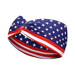 MaNMaNing Damen-Stirnband mit patriotischer Flagge, Streifen und Sternen, horizontaler Kunstdruck auf der Rückseite, elastisch, bequem, Haarschmuck, geknotetes Bandana für den täglichen Gebrauch MM331 von MaNMaNing