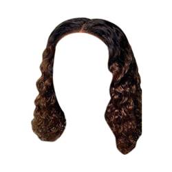 MaNMaNing Damen kurzes lockiges Haar gemischt mit goldenem Stirnband geeignet für Damenperücken blonde Perücke kleines lockiges Haar schwarz MANDE069 (BK2, One Size) von MaNMaNing