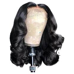 MaNMaNing Kurzes lockiges Haar für Frauen, gemischt mit goldenem Stirnband, geeignet für Damenperücken, Perücke, Welle, Mikro-gelockte Kunstfaser, schwarzes Perücken-Stirnband (Black, One Size) von MaNMaNing