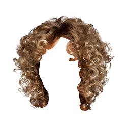 MaNMaNing Kurzes lockiges Haar für Frauen, gemischt mit goldenem Stirnband, geeignet für Damenperücken, blonde Perücke, Hochtemperaturseide, schwarze braune Perücke MANDE070 (Brown, One Size) von MaNMaNing