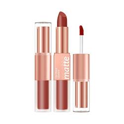 MaNMaNing LIPSTICK&LIP 2-in-1-MUDLipstick-Velours-Lipgloss verblasst nicht leicht zu vernebeln Paste Color Set Box Hochpigmentierte Farbe und Glanz (D, One Size) von MaNMaNing