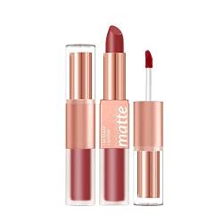 MaNMaNing LIPSTICK&LIP 2-in-1-MUDLipstick-Velours-Lipgloss verblasst nicht leicht zu vernebeln Paste Color Set Box Hochpigmentierte Farbe und Glanz (F, One Size) von MaNMaNing