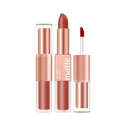 MaNMaNing LIPSTICK&LIP 2-in-1-MUDLipstick-Velours-Lipgloss verblasst nicht leicht zu vernebeln Paste Color Set Box Hochpigmentierte Farbe und Glanz (J, One Size) von MaNMaNing