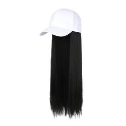 MaNMaNing Perücken Damenhüte Perücken Weiße Hüte Schwarze dunkelbraune und hellbraune Perücken Hüte Langes glattes Haar (A, One Size) von MaNMaNing