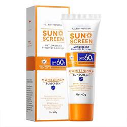 MaNMaNing SunscreenSPF60+ Langzeit-UVB gegen Sonnenbrand -Feuchtigkeitscreme Natürliche und organische Hydrate und schützt die Haut vor UVA/UVB-Strahlen MANDET-002 (White, One Size) von MaNMaNing
