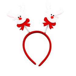 MaNMaNing Weihnachtsstirnbänder Rentiergeweih Stirnband Weihnachtsmann Weihnachtsbaum Topper Kopfbedeckung Zubehör für Urlaub Kostüm Party Photo Booth Favors (C, One Size) von MaNMaNing
