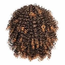 Spring Curl Bouncy Häkelperücke Kurze Afro-Lockenperücke mit MaNMaNing (Gold, One Size) von MaNMaNing