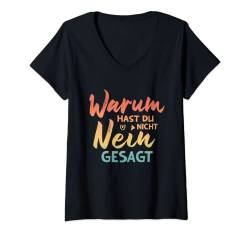Damen Warum Hast Du Nicht Nein Gesagt - Retro Musik Schlager T-Shirt mit V-Ausschnitt von MaPaNoLi Design