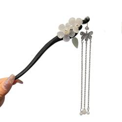 MaRxan haarstäbchen haarstäbchen 18 cm Haarstäbchen im chinesischen Stil, Blumenhaar-Essstäbchen, Retro-Blumendekor mit Quaste, handgefertigt von MaRxan