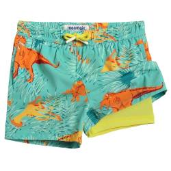 MaaMgic Badehose Jungen Badeshorts Kinder | Schnelltrocknend Schwimmhose Kurz Swim Shorts für Kleine | 2 in 1 Boardshorts mit Kompression Tasche Verstellbare Tunnelzug MEHRWEG,Dino,4 Jahre von MaaMgic