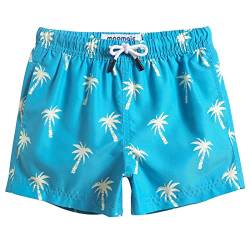 MaaMgic Badehose Jungen Sommer Badeshorts Schnelltrocknend Boardshorts mit Netzfutter Taschen und Verstellbarem Tunnelzug Urlaub Shorts,Kokosnuss eisblau 2,14-16 Jahre von MaaMgic