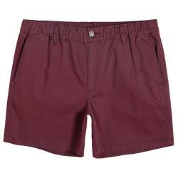 MaaMgic Herren Chino Shorts Bermuda Kurze Hose 5,5" | Essentials Chinoshorts aus 98% Baumwolle | lässig Herrenshorts Elastischer Bund mit 4 Multi-Taschen | Regular Fit für Männer,Sommer,Weinrot,34 von MaaMgic