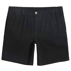 MaaMgic Herren Chino Shorts Bermuda Kurze Hose 7" | Essentials Herrenshorts aus 98% Baumwolle | lässig Arbeitshose Elastischer Bund mit Multi-Taschen | Regular Fit für Männer, Sommer,Schwarz,34 von MaaMgic