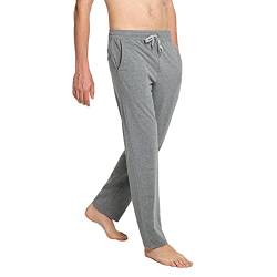 MaaMgic Herren Leichte Yogahose Jogginghose Baumwolle atmungsaktiv Trainingshose, Hellgrau, L von MaaMgic