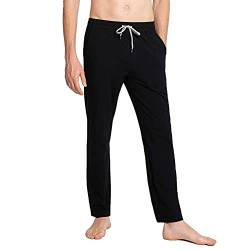 MaaMgic Herren Leichte Yogahose Jogginghose Baumwolle atmungsaktiv Trainingshose, Schwarz, M von MaaMgic