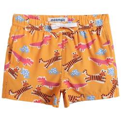 MaaMgic Jungens 4 Way Stretch Badehosen Schnelltrocknend Badeshorts mit Mesh-Futter Taschen und Verstellbarem Tunnelzug MEHRWEG,New Krokodil Schildkröte Katze Orange,5-6 Jahre alt von MaaMgic