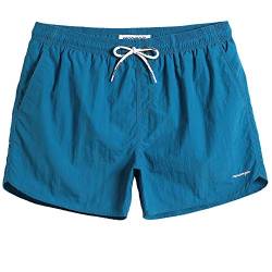 MaaMgic Nylon Badehose für Herren Schnelltrocknend Badeshorts Kurz Beachshorts für Strand und Wassersport MEHRWEG Kurz Meerblau XL von MaaMgic