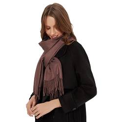 MaaMgic Schal Damen Warm Winter Herbst unifarben Baumwolle mit quasten/fransen, 40+ Farben Einfarbig & Kariert Pashmina xl Stola Schals MEHRWEG,Beeren 2023 von MaaMgic