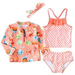 Maacie Baby Mädchen 4-teilige Badeanzüge Sets Kleinkind Mädchen Badeanzug Bikini Sets von Maacie