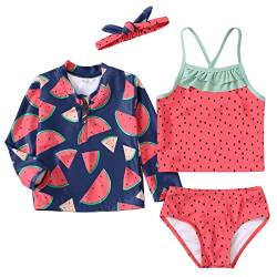 Maacie Baby Mädchen 4-teilige Badeanzüge Sets Kleinkind Mädchen Badeanzug Bikini Sets von Maacie