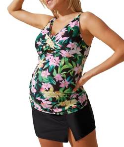 Maacie Umstandsbadeanzug Tankini Fashion Ultra Soft Smooth Fabric Badeanzug für Mutterschaft von Maacie