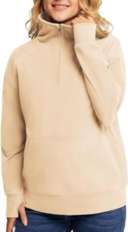 Umstandspullover Warm Bequem Umstandssweatshirt mit Tasche Hochwertig Schwangerschaftspullover Aprikose S MC0344A23-02 von Maacie
