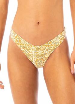 Maaji Damen Amber Tribal Splendour Reversible High Leg Bikini-Unterteile, gelb, Medium von Maaji